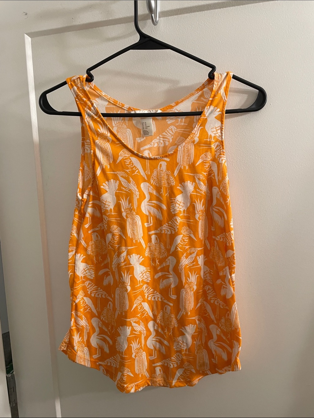 H&M Orange Bird Pattern Tank Top